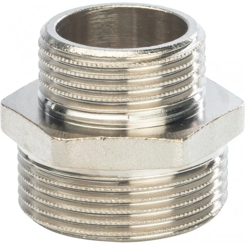 Ниппель переходной резьбовой НР 1"1/4 x 1" никель STOUT